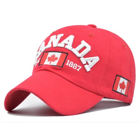 100% bomulds Canada EST1867 broderet ahornblad flag cap/hat | En størrelse | Justerbar rem