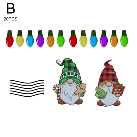 1 Set Julkylskåpsmagneter, Xmas Bilkylskåp D