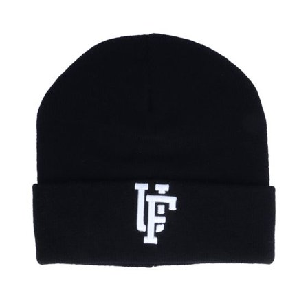 Upfront - Svart cuff Beanie - Kids Spinback Youth Beanie Black Cuff @ Hatstore