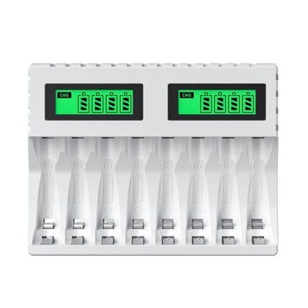 8-slot batterioplader med LCD-display intelligent til AA/AAA NiCd NiMh genopladelige batterier opladning aa aaa oplader