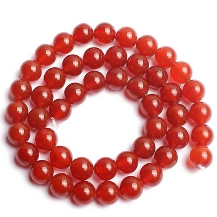 38 stk. 10 mm naturlige stenperler røde karneol stribede agatperler energi krystal healing kraft ædelsten