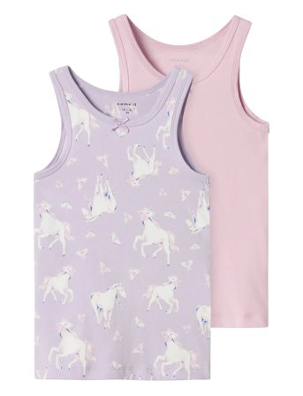 Nmftank Top 2P Pastel Lilac Horse Noos Purple Name It