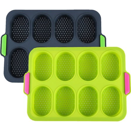 2 st Mini Baguette Bakformar, Perforerade Non-Stick Bakformar