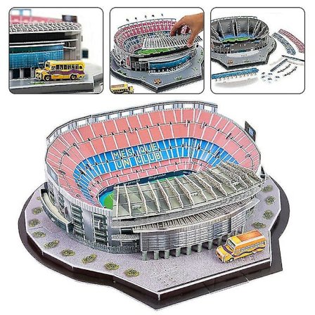 Barcelona Camp Nou Stadium 3d Pussel Fotbollsklubb Jigsaw Modell Spanien Boxed