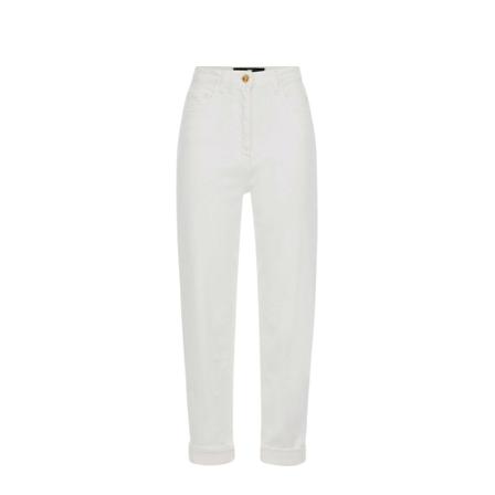 Elisabetta Franchi, Tapered Trousers Wit, Dames, Maat:W25