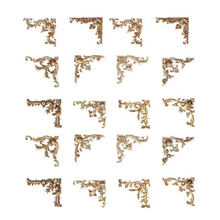 20 stk. Vintage Uthulede Hjørneklistremerker Journal Border Klistremerke Kompatibel med Scrapbooking Journal Fotoalbum Telefondeksel Kunsthåndverk