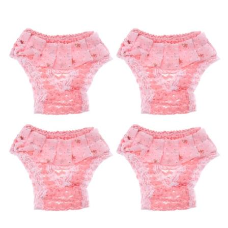 kvinnlig chiffong husdjurshund fysiologiska sanitetsbyxor underkläder blöja rosa m
