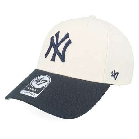 47 Brand - MLB Beige adjustable Cap - New York Yankees Two Tone Mvp Natural/Black Adjustable @ Hatstore