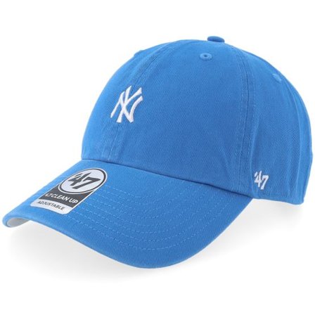 47 Brand - MLB Blå unconstructed Keps - New York Yankees MLB Base Runner Clean Up Blue Raz Dad Cap @ Hatstore