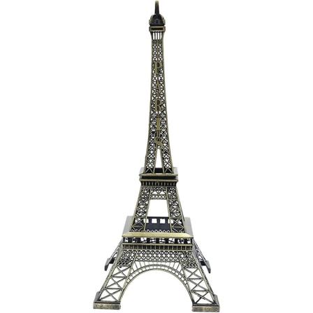 Retro Eiffeltårnsmodel 3D arkitektur håndværk kunst statue model Paris vartegn dekoration (25X12X12CM, som vist på billedet)
