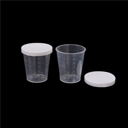 10st 30ml Plast Lab Test Vätska Mätbehållare Cups wit