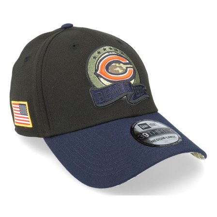 New Era - NFL Svart flexfit Keps - Chicago Bears M 39THIRTY NFL Salute To Service 22 Black/Navy Flexfit @ Hatstore