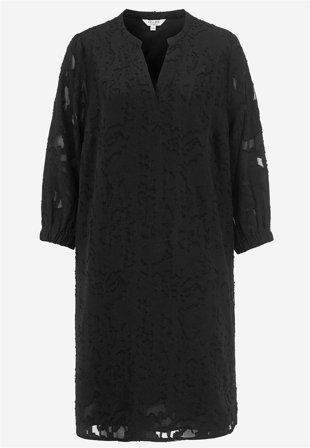 Cellbes of Sweden - Jacquardvævet, næsten gennemsigtig kjole i sort til damer i størrelse 50/52