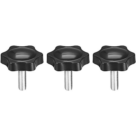 Spændehåndtag Skruer Knapper Håndtag Stjerneknap M6 x 20mm Han Gevind 3stk