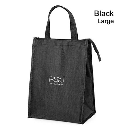 Isolerad Thermal Bag Kylväska Lunchväska SVART LARGE - high quality