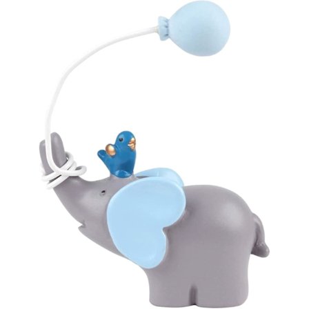 1 Pak Blå Ballon Lykkelig Elefant Kage Topper Harpiks Lille Figur Doll Kage Dekoration Til Babyshower Dreng Fødselsdagsfest Forbrugsvarer