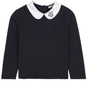 Kids - Dolce & Gabbana T-shirt With Peter Pan Collar Navy 10 Years - Tops - 10 years - Navy - Mädchen