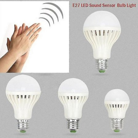220/110v 3w 5w 7w 12w Lyd/stemme Sensor LED Pære PIR Bevægelsesinduktion Lys [DB]
