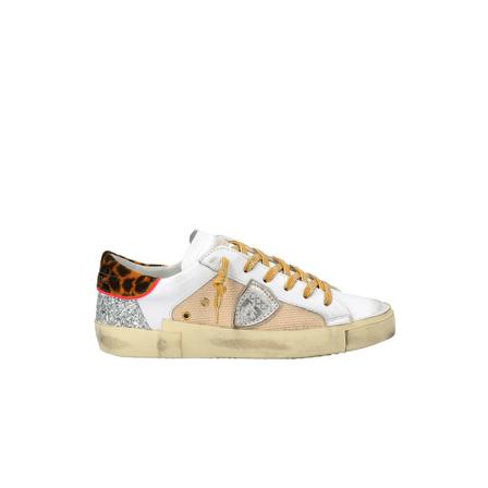 Philippe Model Side Logo-Patch Sneakers , Beige , Dames , Maat: 40 EU