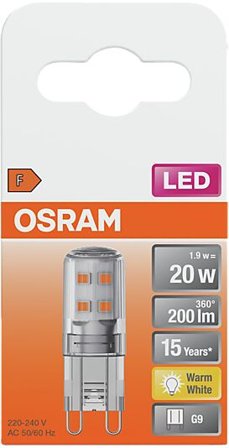 OSRAM LED pin 20 1,9W 2700K G9