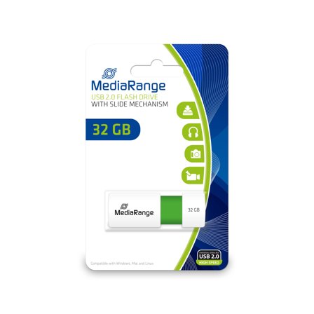 MediaRange USB-Stick 32GB USB 2.0 Slider F-FEEDS
