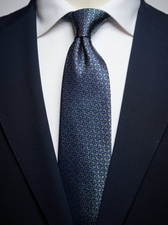 John Henric Men's Blue & Olive Green Tie Geometric Size 7,5