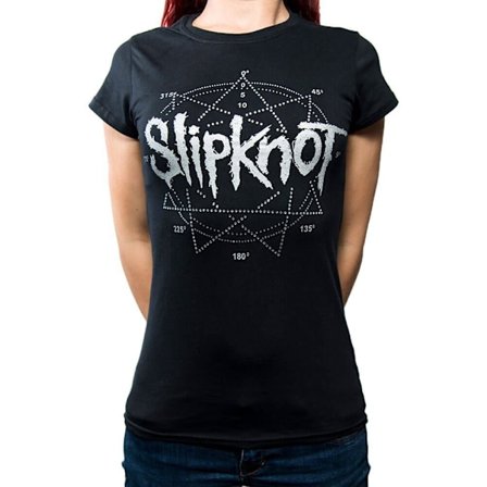 Slipknot Dam/Dam Star Diamante Logo T-shirt M Svart