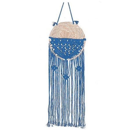 Håndvevd Makrame Veggdekorasjon, Kunstvevd For Rom/Hjem Dekorasjon (1 Stykke, Blå)