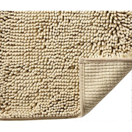 Badrumsmatta Supermjuk Badrumsmatta för Badrum Mikrofiber Plyschmattor för Toalett Inomhusmattor för Entré, 40 x 60 cm, Beige