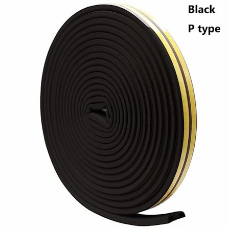 5/10m tetningslist Vindusdør trekk kun svart