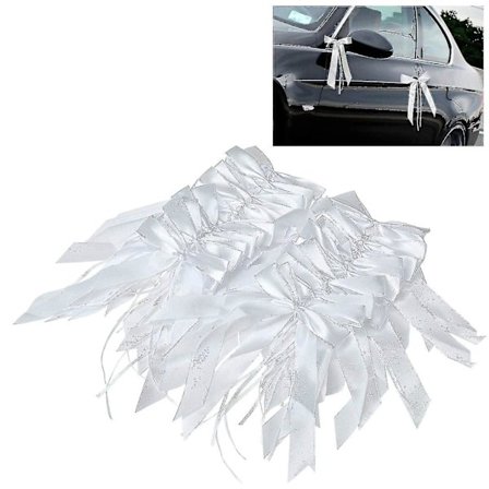 100 st Antennband Bågar Bröllop Bil Band Dekoration För Bilen Vit