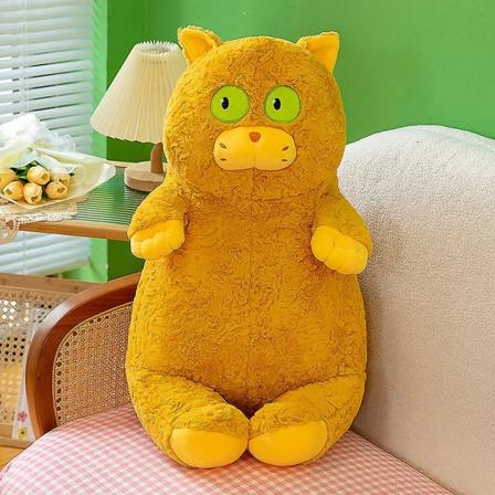 45 cm Simulering Kat Plys Dukke Blødt Fyldt Hvid Sort Gul Plys Stirrende Kattelegetøj Dyr Formilde sovepude Børnegave Style 1