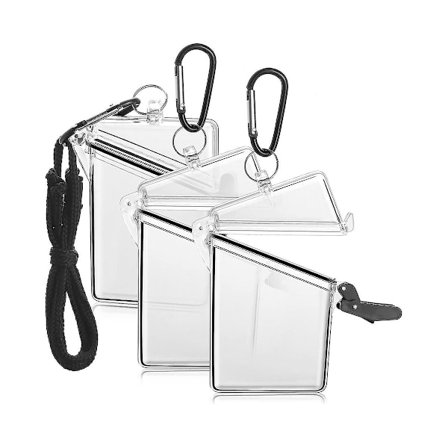 Vandtæt ID-kortholder med snor, gennemsigtig vandtæt kortholder med snor til ID-kort [HK]