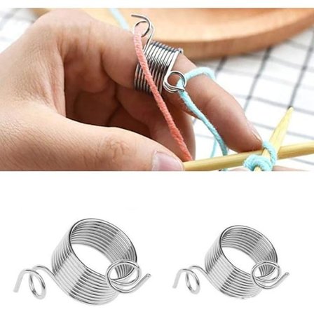 Garnguide Strikning fingerbøl, 2 stykker 2 størrelse rullet strikning fingerbøl fingerring til strikning håndværk tilbehør værktøj