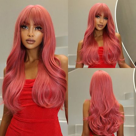 Naisten synteettinen peruukki Lämmönkestävä pitkä kihara Big Wave -peruukki 3 3