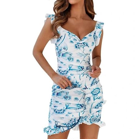 Dame 2024 Casual Løs Sommerkjole Lange Kjoler Ærmeløs Snøre Maxikjoler Sommer Strandkjole M