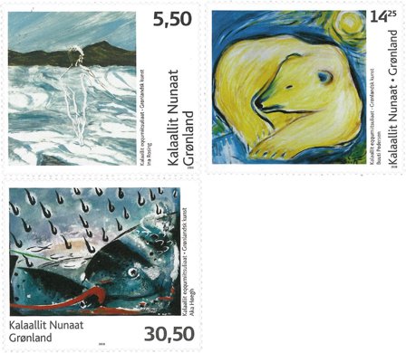 Grønland - Nutidig kunst - Postfrisk sæt 3v
