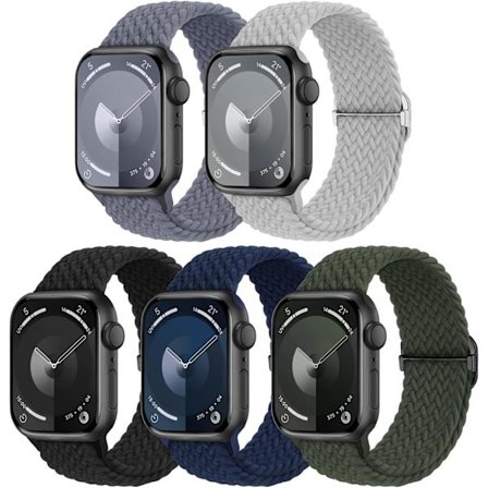 5-pack vävda band lämpliga för Apple Watch band kvinnor 40mm 41mm 38mm 42mm B