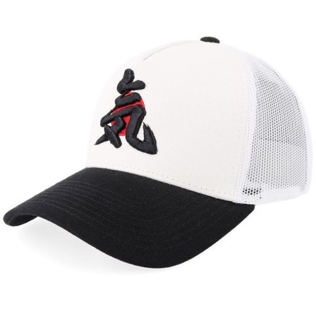 Yapan - Vit trucker Keps - Kanji Japan White/Black A-frame Trucker @ Hatstore