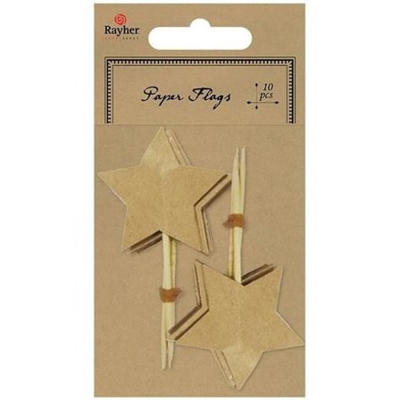 10 spidse stjerner - lys brun