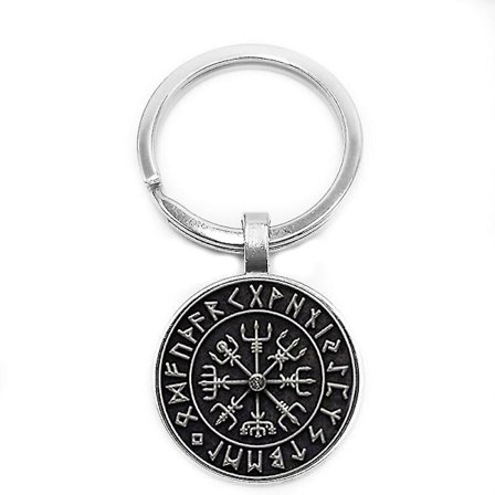 2024 Vegvisir Viking Kompas Glas Cabochon Nøglering Bilnøglering Smykke Vedhæng Gave