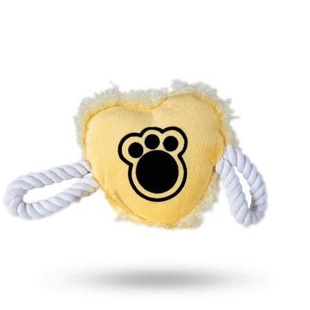 Mjuk Hundleksak - Hjärta Gul - Aktivitetsleksaker, Mjukisleksaker, Apportering, Tugg & Repleksaker på Doggie.se