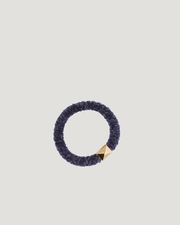 Dark Department Fluffy Fat Hair Tie W/Gold Blå Accessoarer Tjej - Kids Brand Store