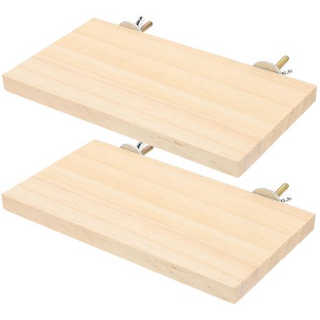 2 stk. Rektangulære Papegøje Platforme Træ Fugle Platforme Interessante Fuglestativer Parakit Platform