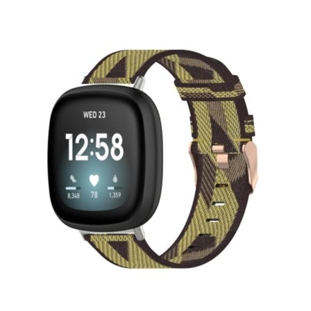 För Fitbit Versa 4 / Sense 2 Universal Nylon Weave Canvas Watch Band