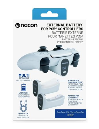 NACON Ps5 External Battery For Dualsense & Dualsense Edge - White - ONE SIZE