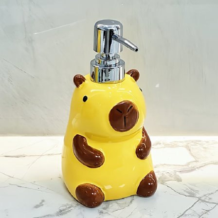 Den originale designen av ny capybar keramisk såpe flytende flaske c butikk kroppsvask, sjampo og forskjellige kremer. Den er for baderomsvasker.