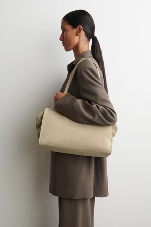 COS Women's Marais Bowling Bag - Suede in Beige