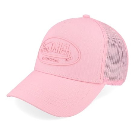 Von Dutch - Pink trucker Kasket - Oval Rubber Pink A-Frame Trucker @ Hatstore