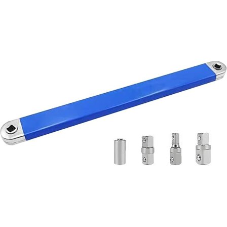 Multifunktionel justerbar forlængernøgle med drivadapter, til garage DIY-entusiaster